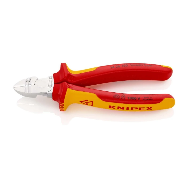 Knipex Series Single Core, Multi-Core Comfort Grip Insulated Side Cutting Stripper, Stripping Range 1.5 to 2.5 14 26 160