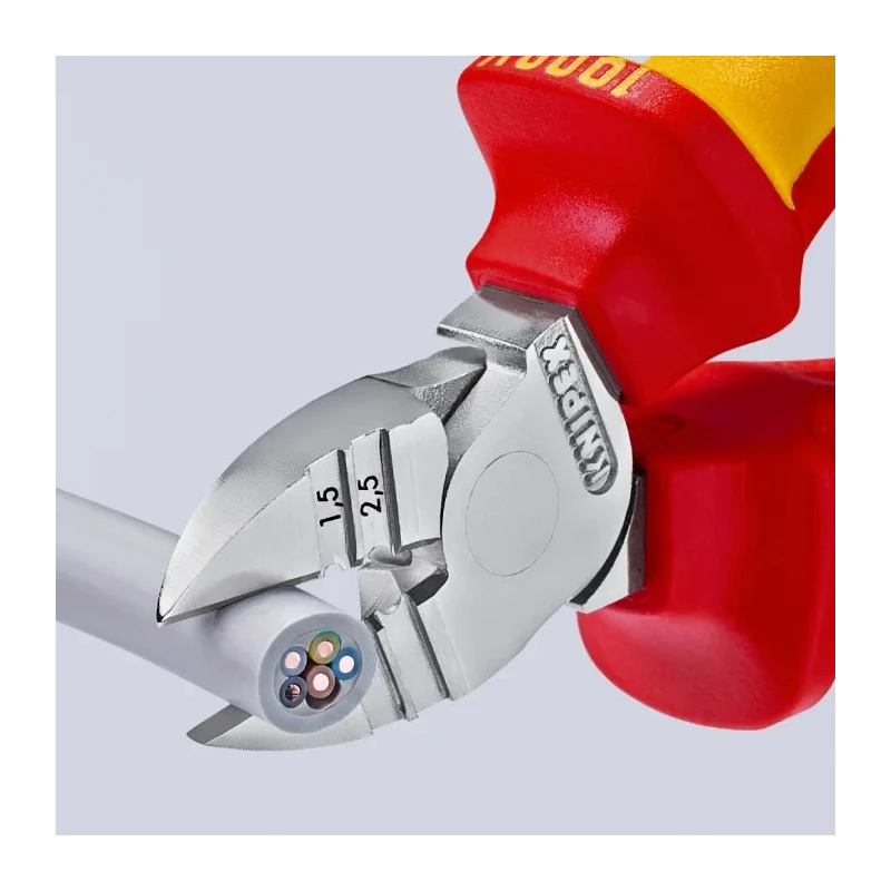Knipex Series Single Core, Multi-Core Comfort Grip Insulated Side Cutting Stripper, Stripping Range 1.5 to 2.5 14 26 160