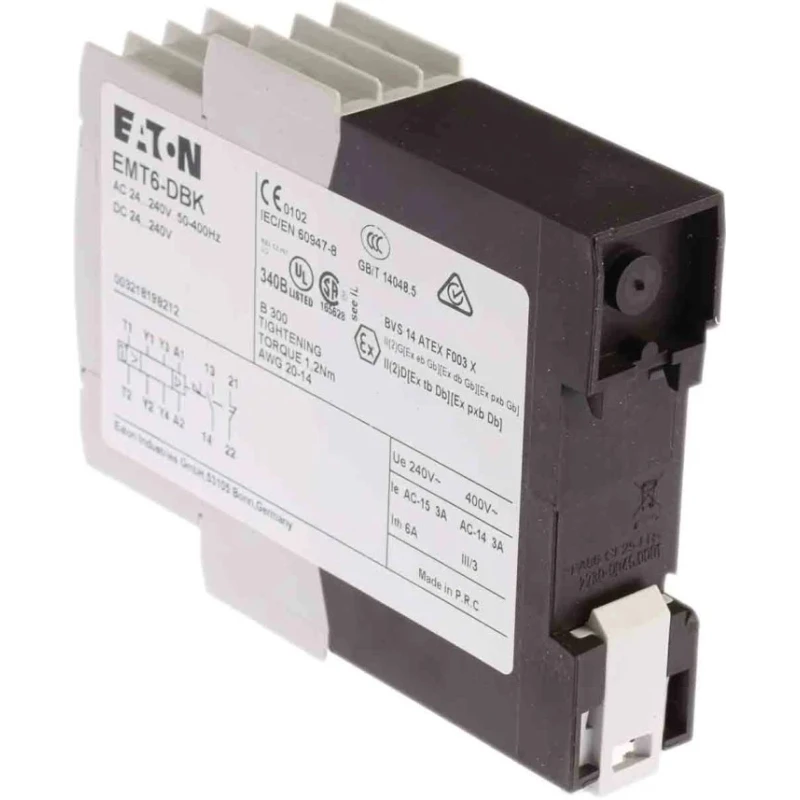 Eaton EMT6 Overload Relay 1 NO 1 NC 3A FLC 3A Contact Rating 2 W 240V AC/DC EMT6