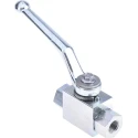 RS PRO Zinc Passivated Steel Hydraulic Ball Valve G 1/4, 2-Port, 500 bar Pressure, Nitrile Rubber & POM-MoS2 Seals 297-5827