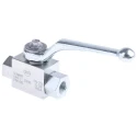 RS PRO Zinc Passivated Steel Hydraulic Ball Valve G 1/4, 2-Port, 500 bar Pressure, Nitrile Rubber & POM-MoS2 Seals 297-5827