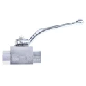 RS PRO Zinc Passivated Steel Hydraulic Ball Valve G 1/4, 2-Port, 500 bar Pressure, Nitrile Rubber & POM-MoS2 Seals 297-5827