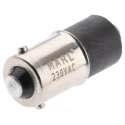 Marl Green Indicator Lamp Single Chip 230V AC BA9 Base 4.8 mm Diameter 900mcd 215-532-76-38