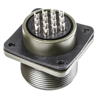 Amphenol Industrial MIL Spec Circular Connector 14 Way Box Mount Copper Alloy Straight Female Male 500, 700V MS3102A