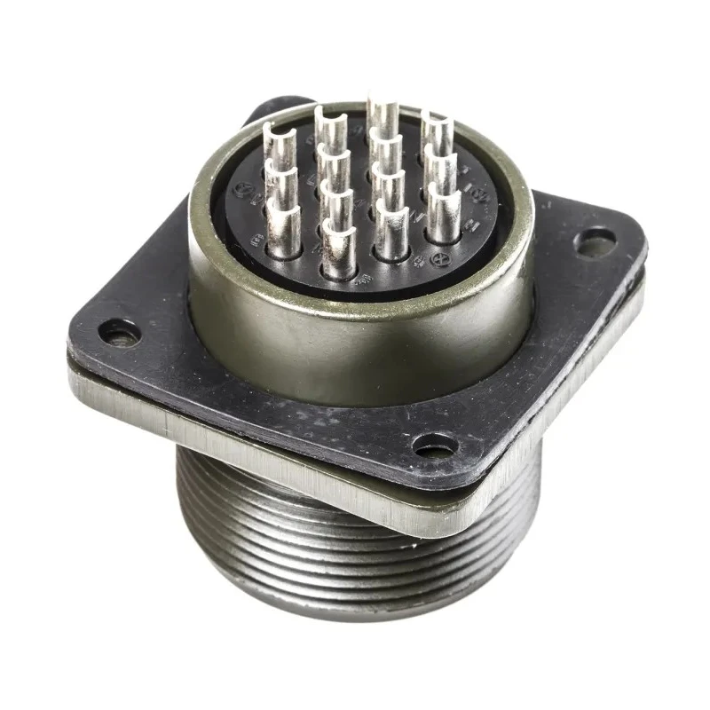 Amphenol Industrial MIL Spec Circular Connector 14 Way Box Mount Copper Alloy Straight Female Male 500, 700V MS3102A