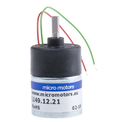 Micromotors Brushed Geared DC Geared Motor 12V dc 2.5 Ncm Torque 80 rpm 4 mm Shaft Diameter L149-12-21