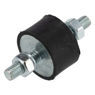 FIBET M6 x 18 mm Anti-Vibration Mount Male to Male Bobbin Natural Rubber 60 IRHD 51 mm Height 25 mm OD 2515VV18-60