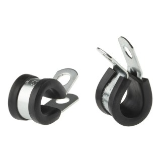 JCS 13 mm ID Black Rubber Zinc Plated Steel P-Clip PCZR13RS