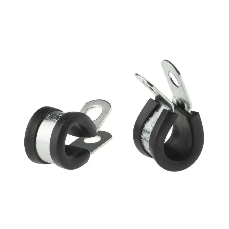 JCS 13 mm ID Black Rubber Zinc Plated Steel P-Clip PCZR13RS