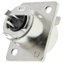 Switchcraft Panel XLR Connector, Straight, 125V, Female, 3 Way, Silver Plating TY3F