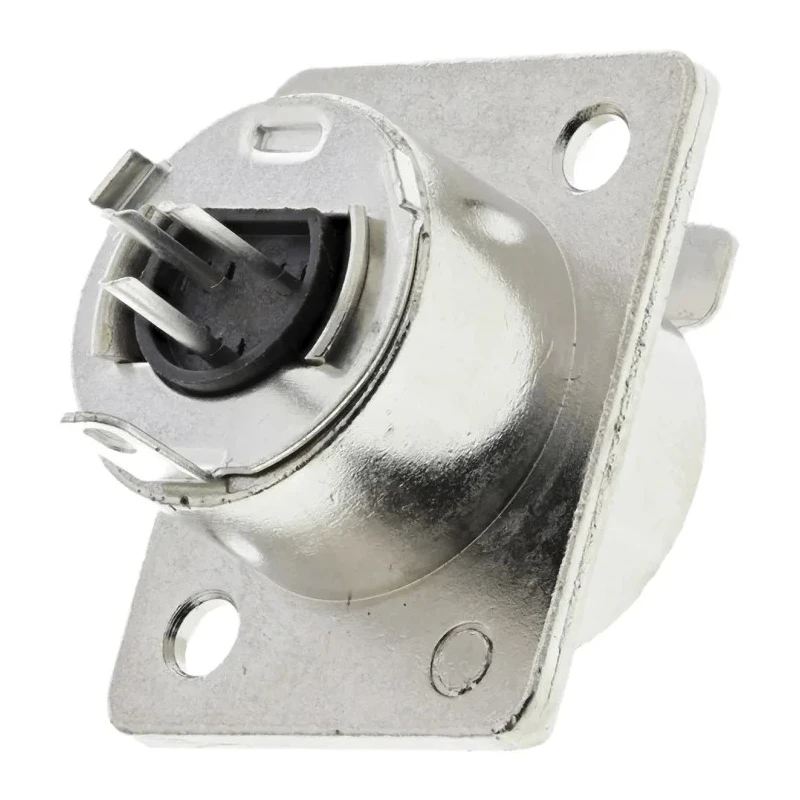 Switchcraft Panel XLR Connector, Straight, 125V, Female, 3 Way, Silver Plating TY3F