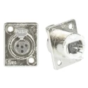 Switchcraft Panel XLR Connector, Straight, 125V, Female, 4 Contacts, Silver Plating TY4F