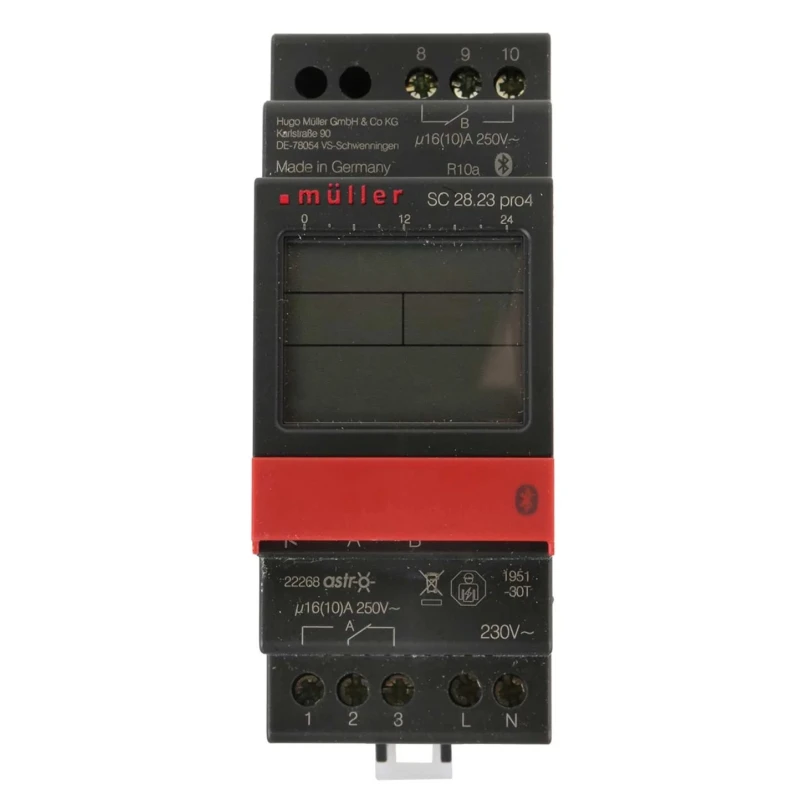 Muller Digital DIN Rail Time Switch 2-Channel 230V AC SC 28.23 PRO4 230V 50-60HZ