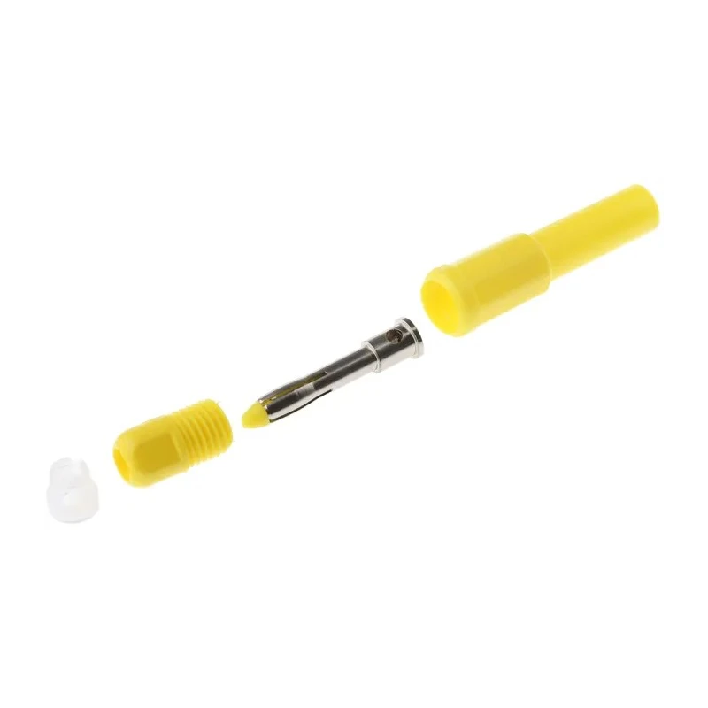 Staubli Yellow Male Banana Plug 4 mm Connector Solder Termination 1kV 10A Tin Plating 454-328