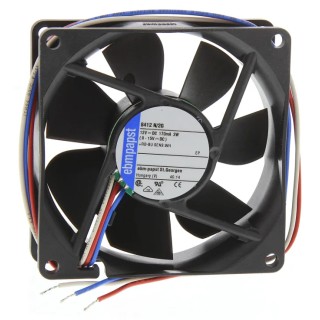 ebm-papst 8400 N Series IP68 DC Axial Fan, 12V dc, 2 W, 69 m³/h, 3100 rpm, Sleeve Bearing, 80mm x 80mm x 25mm 