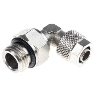 RS PRO Pneumatic Fitting Male G 1/4 in Threaded-to-Tube 8mm Push-in 90° Elbow Connector 299-4143
