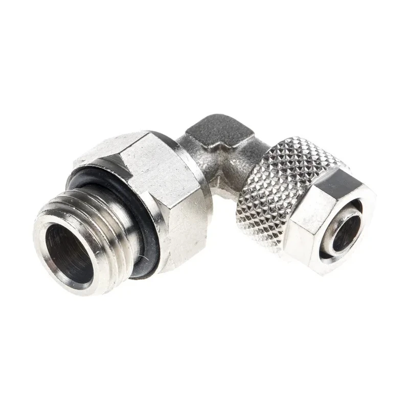 RS PRO Pneumatic Fitting Male G 1/4 in Threaded-to-Tube 8mm Push-in 90° Elbow Connector 299-4143