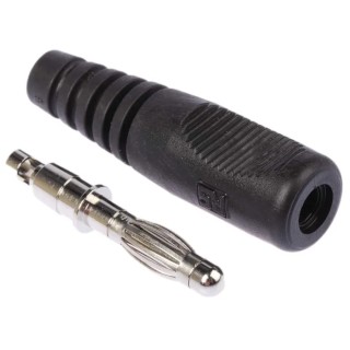 Schutzinger Black Male Banana Plug 4 mm Connector, Plug Termination, 50V, 16A, Nickel Plating 1701122-01/RS