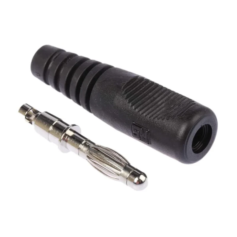 Schutzinger Black Male Banana Plug 4 mm Connector, Plug Termination, 50V, 16A, Nickel Plating 1701122-01/RS