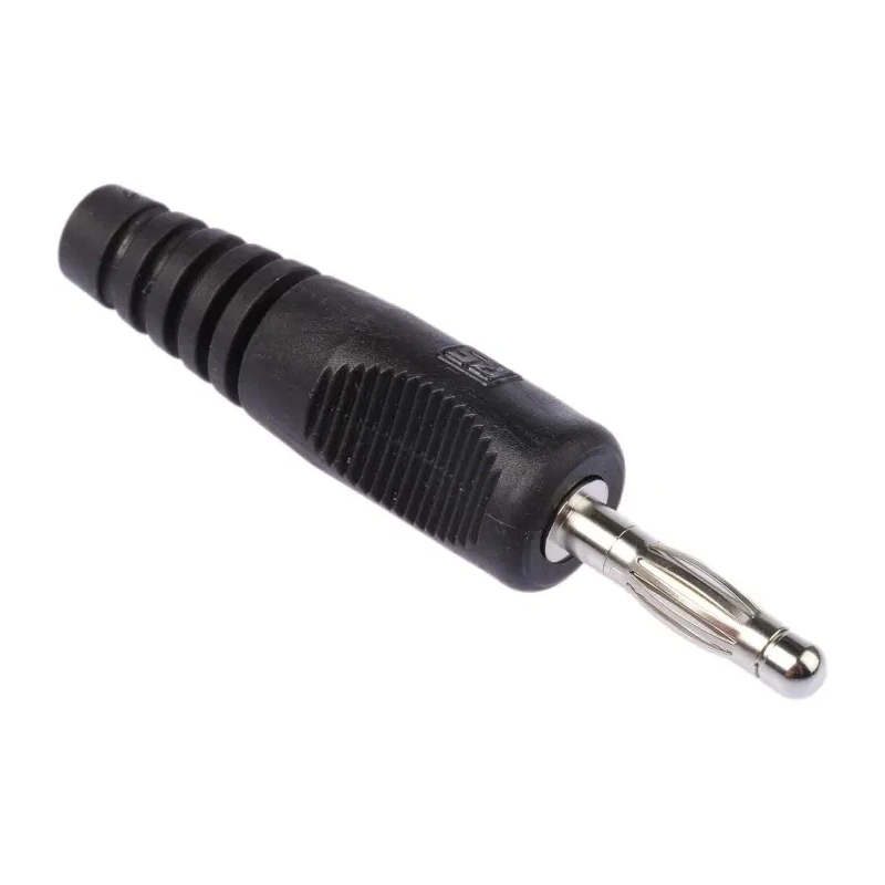 Schutzinger Black Male Banana Plug 4 mm Connector, Plug Termination, 50V, 16A, Nickel Plating 1701122-01/RS