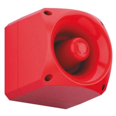 Klaxon PNV Series Red Siren IP66 AC 110, 230 V, 110 dB Sound Level at 1m 