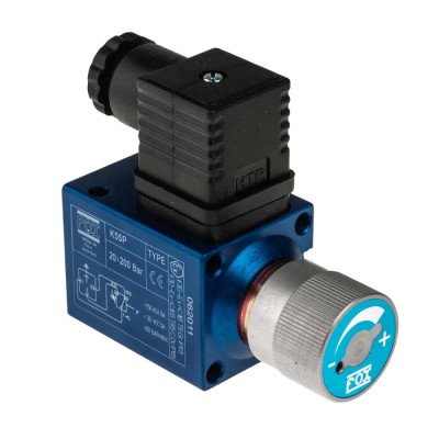 RS PRO Adjustable Pressure Switch NC 20 bar to 200 bar, 250V AC, 0.5A Load, Anodised Aluminium 297-0002