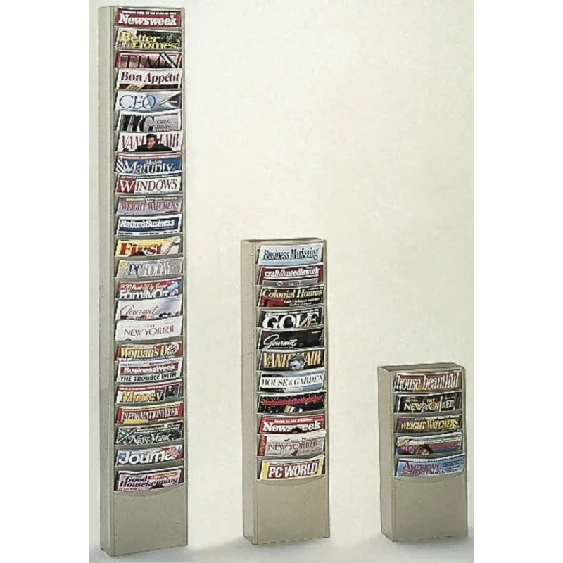 RS PRO Free Stand Steel Beige Magazine Rack 303-4589 US Origin Vertical 11 Pockets 36in Height