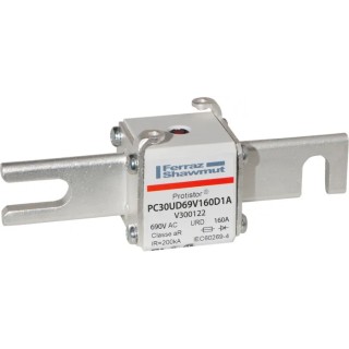 Mersen 160A German Standard Fuse 30 Size, 700V Voltage, 77 mm Fixing Centres V300122 / PC30UD69V160D1A