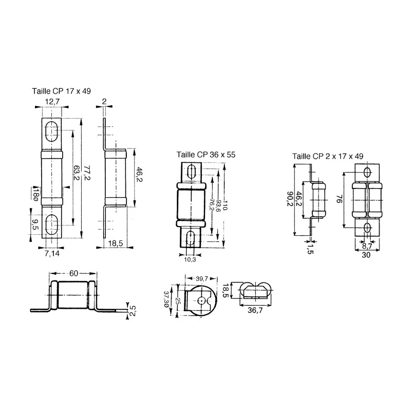 Mersen Protistor British Standard Fuse 90A Current Rating 17 x 49 mm Size 690V Voltage K220970 / BS17GB69V90