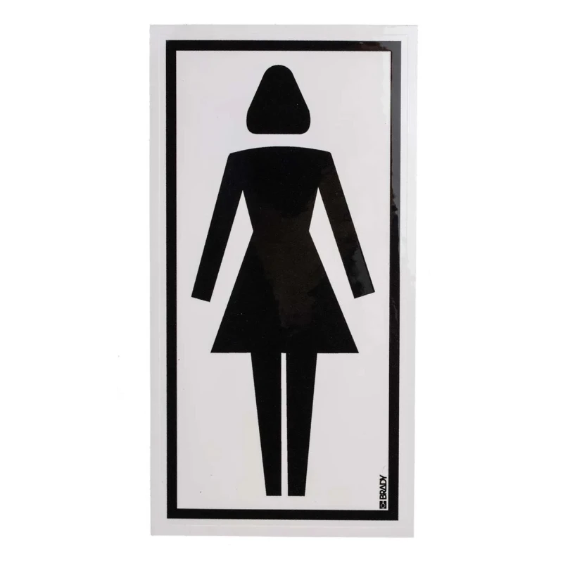 Brady Amenities Polyethylene Terephthalate Yellow, Black Location Female Pictogram Sign PIC 465-075X150-B7541 (BRANDED)