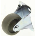 Guitel Hervieu Fixed Castor, 12 kg Capacity, 32 mm Wheel Diameter, Thermoplastic Rubber, Pressed Steel Frame 55121100