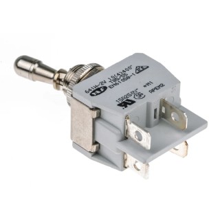 APEM Toggle Switch Panel Mount On-Off DPST Tab Terminal 24V dc 250V ac 641H/2-2V