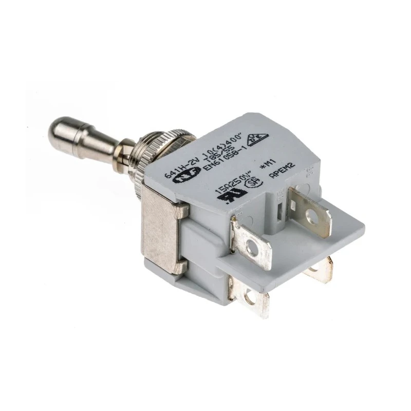 APEM Toggle Switch Panel Mount On-Off DPST Tab Terminal 24V dc 250V ac 641H/2-2V