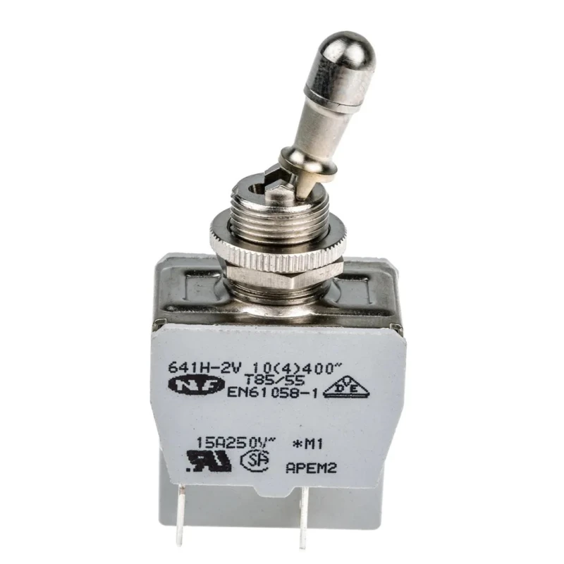 APEM Toggle Switch Panel Mount On-Off DPST Tab Terminal 24V dc 250V ac 641H/2-2V
