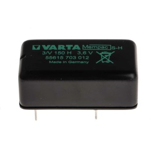Varta 3.6 V NiMH Rechargeable Button Batteries 150 mAh PCB Pins 10 mm Height 55615703012