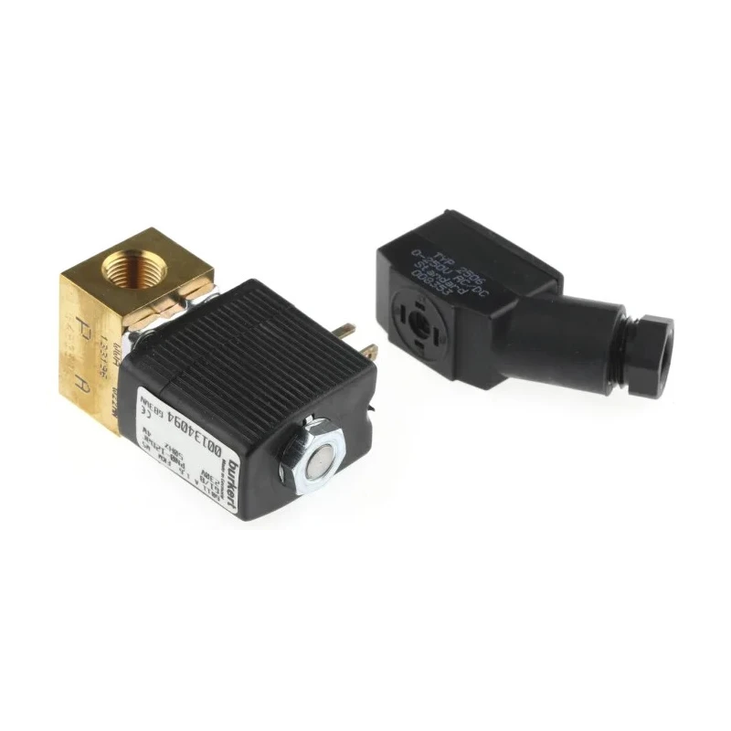 Burkert 2 Port Normally Closed Solenoid Valve Brass Body 230V AC 6011 Series 134094