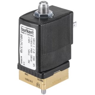 Burkert 3 Port NC Brass Solenoid Valve, 24V AC, 2mm Orifice Diameter, Max 10 bar Pressure, Model 125368