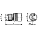 Jaeger Circular Connector, 3 Contacts, Miniature Cable Socket, Female, IP65, Aluminium Housing, Push Pull 5302 320 06