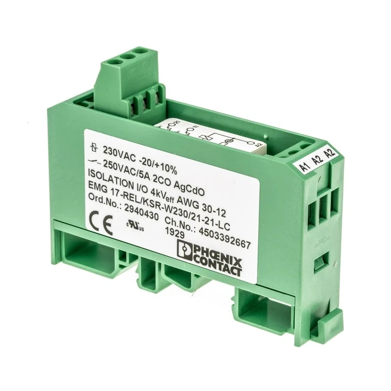 Phoenix Contact DIN Rail Interface Relay, 230V ac Coil, 6A Switching Current, DPDT 2940430