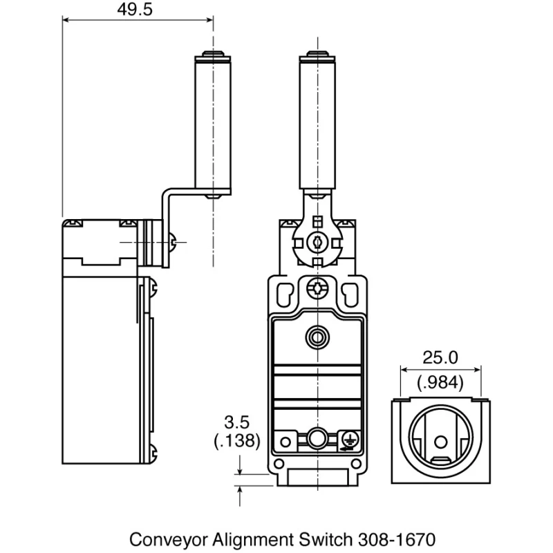 Honeywell Technologies GLC Series Rotary Lever Limit Switch 1 NC/1 NO IP66 Die Cast Zinc Housing 240V AC 6A 