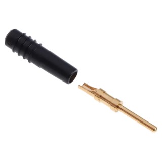 Staubli Black Male Test Plug, 1 mm Connector, Solder Termination, 30 V, 60 V DC, 6 A, Gold Plated 22.2070-21 22.1007