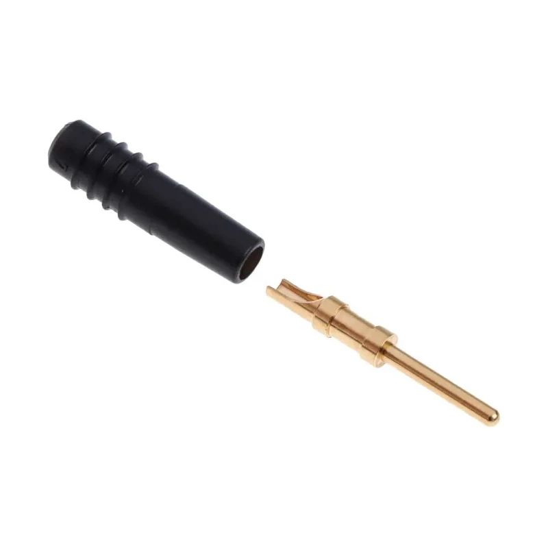 Staubli Black Male Test Plug, 1 mm Connector, Solder Termination, 30 V, 60 V DC, 6 A, Gold Plated 22.2070-21 22.1007