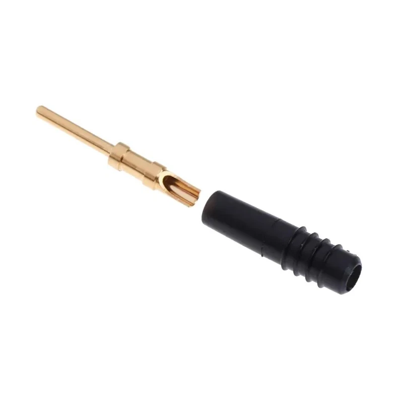 Staubli Black Male Test Plug, 1 mm Connector, Solder Termination, 30 V, 60 V DC, 6 A, Gold Plated 22.2070-21 22.1007