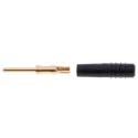 Staubli Black Male Test Plug, 1 mm Connector, Solder Termination, 30 V, 60 V DC, 6 A, Gold Plated 22.2070-21 22.1007