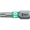 Wera Screwdriver Bit, 6.35 mm Hex Drive, T10 Tip, Chrome Plated Stainless Steel 05066120001