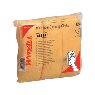 WYPALL Yellow Microfibre Cloths for Surface Cleaning, Dry Use, Repeat Use, 400 x 400 mm, Bag of 6 8394