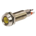 Marl Panel Mount LED Indicator Yellow, 8.1 mm Mount Hole, Solder Tab Terminal, IP67 Rated, 12V DC 508-521-21