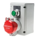 Craig & Derricott Push Button Control Station SPDT, Die Cast Aluminium Enclosure, IP65, Green Red Buttons SSTH/GS/P/F1/MG/CO