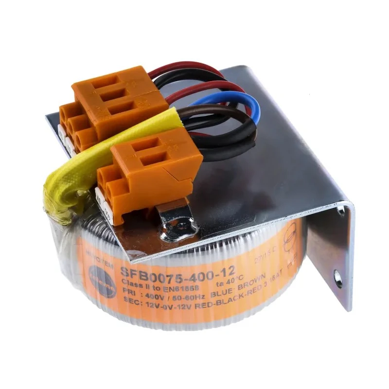 Nuvotem Talema Toroidal Transformer 400 V ac ±12 V ac 1 Output 75 VA, EN60742 Class II, EN60065 Class II SFB0075-400-12