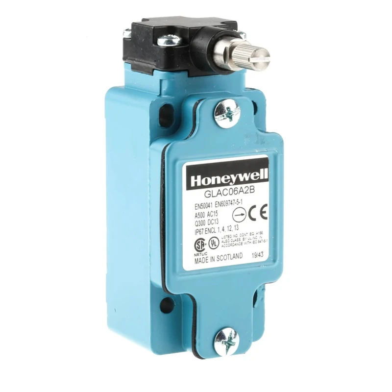 Honeywell Technologies GLA Series Adjustable Roller Lever Limit Switch 2 NC IP67 Die Cast Zinc Epoxy Coated Housing GLAC06A2B